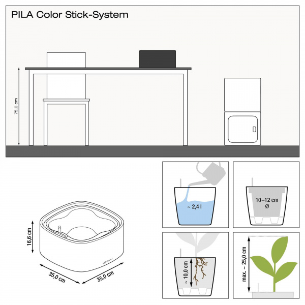 Кашпо Lechuza Pila Color Stick Бежевый