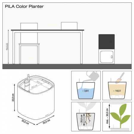 Кашпо Lechuza Pila Color Planter 35 Бежевый